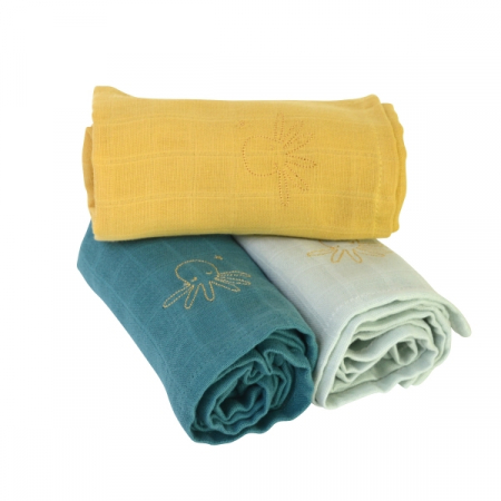 Museline din bumbac organic - Octopus Swaddle [2]