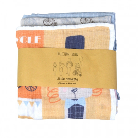 Printi si Printese - Museline din bumbac organic - Lucien Swaddle