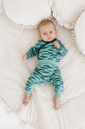 Pantaloni de casa Tiger verzi din bumbac [2]