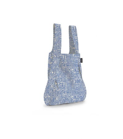 Notabag - Sacosa-rucsac Notabag Hello World, Alb / Albastru