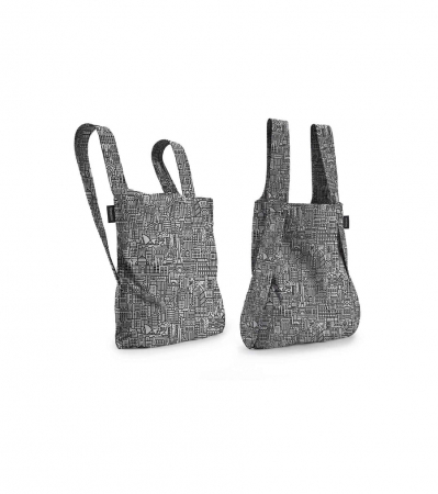 Sacosa-rucsac Notabag Hello World, Gri / Negru [5]