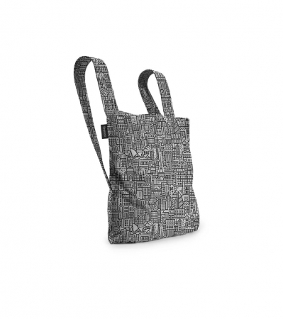 Sacosa-rucsac Notabag Hello World, Gri / Negru [1]