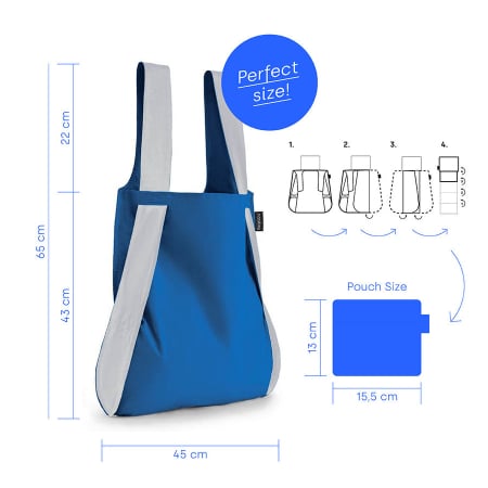Sacosa-rucsac Notabag, material reflectorizant, Albastru [2]