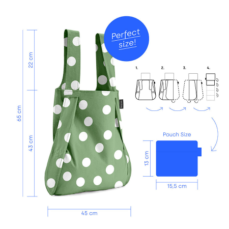 Sacosa-rucsac Notabag Olive Dots [3]