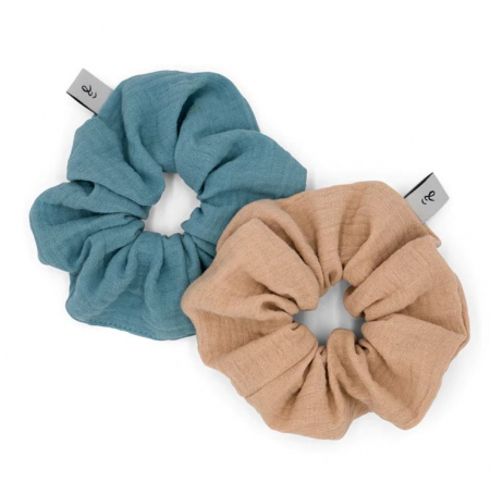 Accesorii - Set elastic par Scrunchie Laguna Blue & Sand