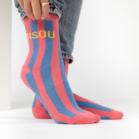 Sosete cu dungi, bumbac, model Bisou - marime universala [3]