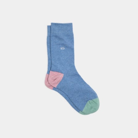 Regi - Sosete simple, bumbac, albastru (tricolor) - marime universala