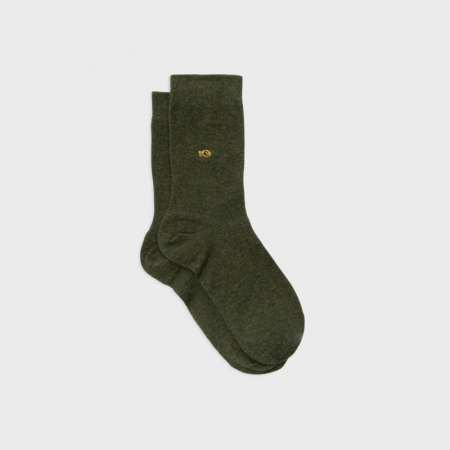 Regi - Sosete simple, bumbac, kaki inchis - marime universala