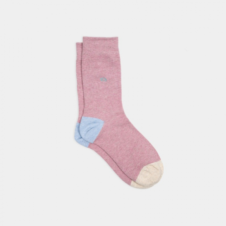 Regi si Regine - Sosete simple, bumbac, roz (tricolor) - marime universala