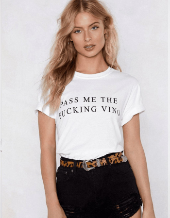 Imbracaminte - Tricou dama "Pass Me The F*****g Vino"