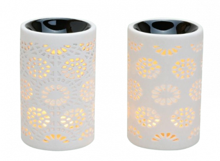 Vas ceramica pentru uleiuri esentiale, Crem - motiv Floare [1]