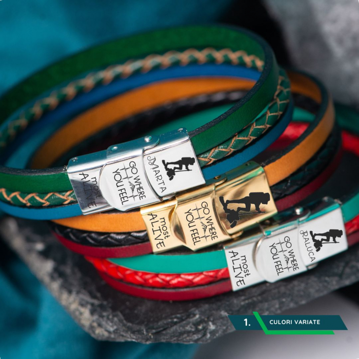 Brățară de piele cu mesaj calator [2]