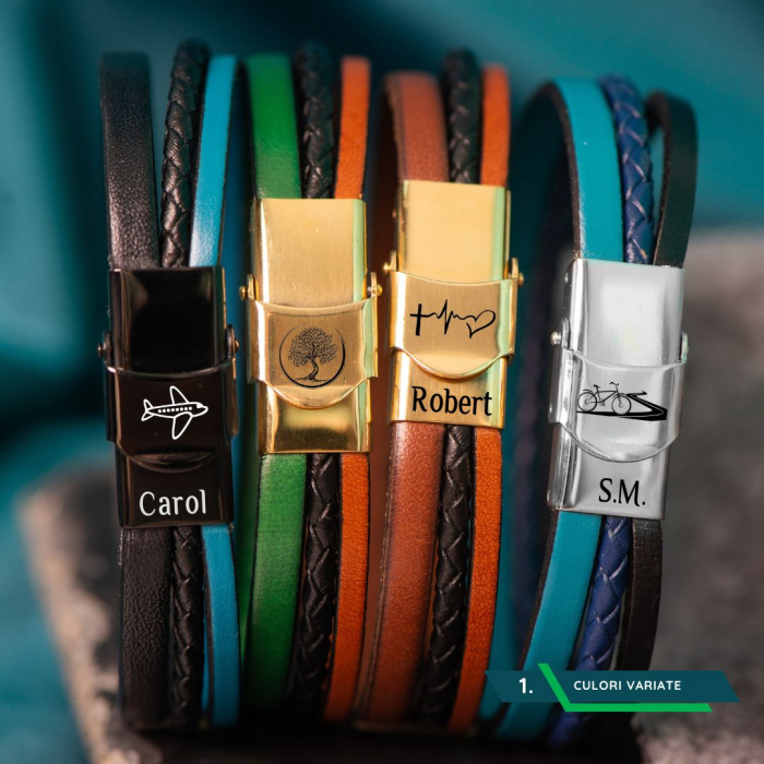 Bratara de Piele cu Nume pentru Barbati [2]