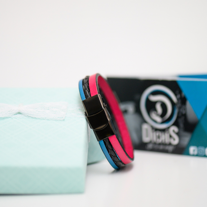 bratara din piele personalizabila colorata cu inchizatoare neagra pentru copii [2]