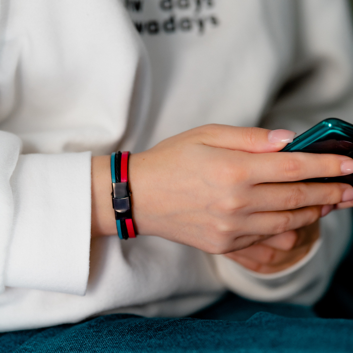 bratara din piele personalizabila colorata cu inchizatoare neagra pentru copii [1]