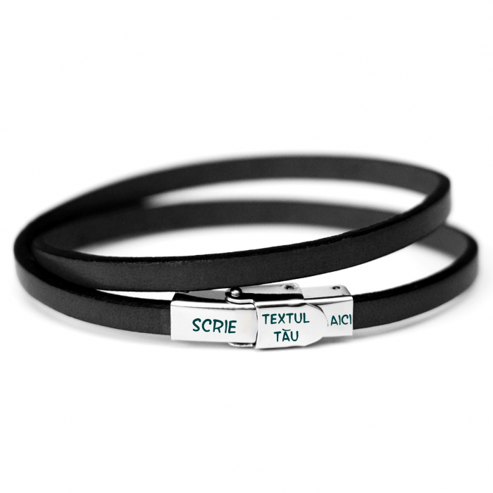 Cadou Barbati - Bratara Subtire Personalizabilă din Piele [2]