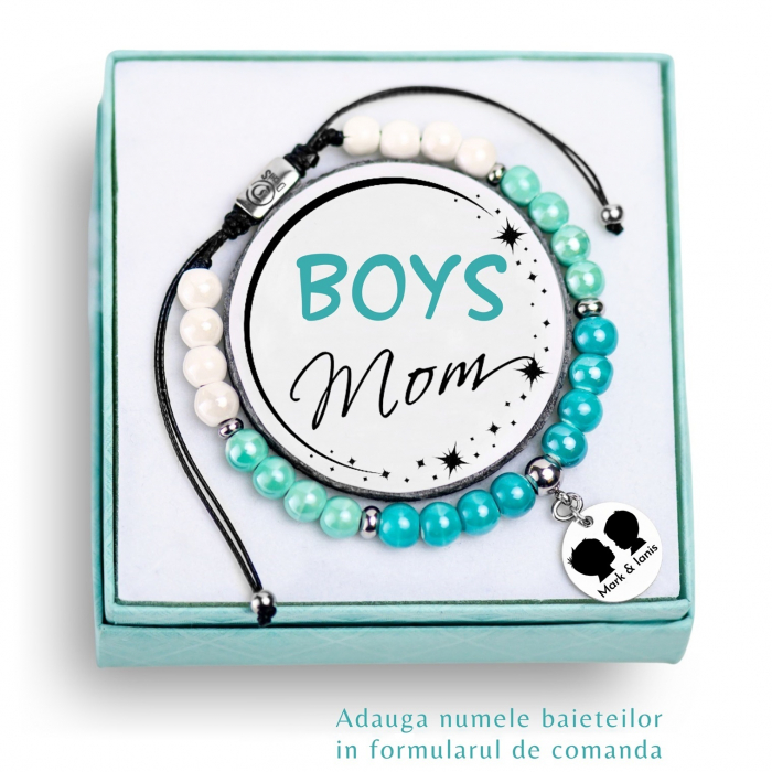 bratara-pentru-mama-de-doi-baieti-boys-mom-personalizata-cu-nume-din-margele-de-portelan-turcoaz [4]