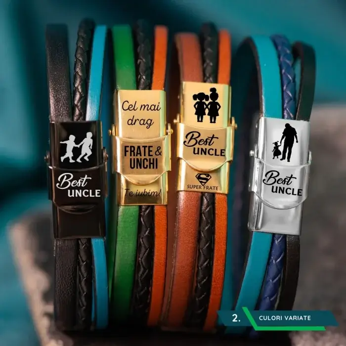 Bratara Personalizata din piele - Cadou Frati si Unchi [2]