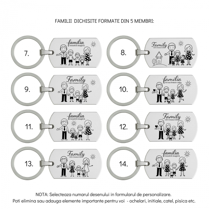 Breloc Familie Personalizat cu Desen si Mesaj [4]