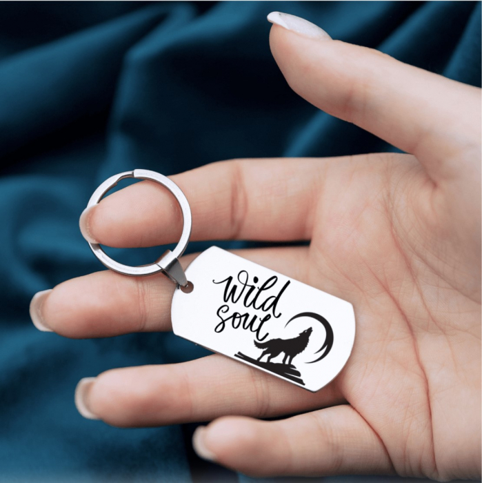 Breloc Inox cu Nume si Mesaj Motivational - Wild Soul [2]