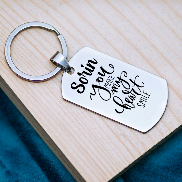 Breloc Personalizat cu Nume You make my heart smile [2]