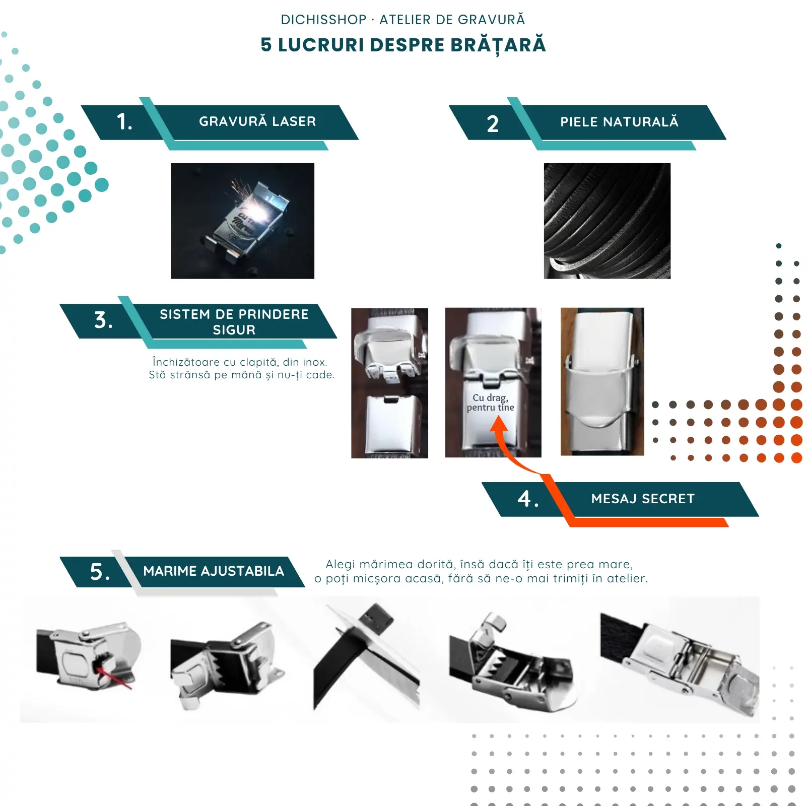 bratara din piele pentru bunic, cu mesaj, inchizatoare otel inoxidabil [4]