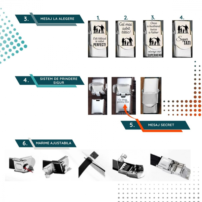 Cadou Barbati - Bratara din Piele Colorată cu Mesaj 'TATIC [3]