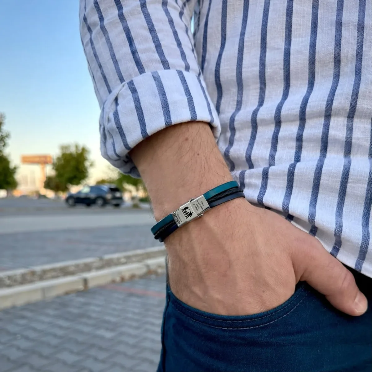 Cadou pentru Sot si Tatic - Bratara Personalizata [2]