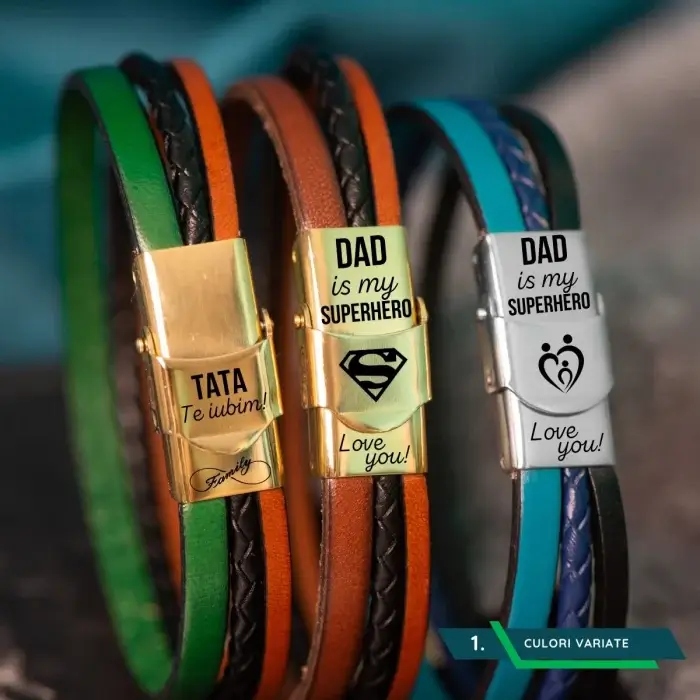 Cadou pentru Tata - Bratara Personalizata cu mesaj [2]