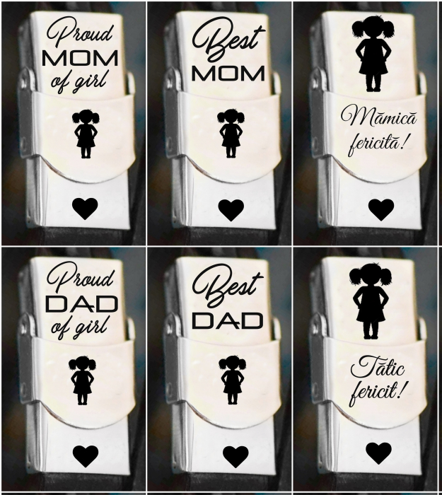 Mama/Tata de fetita - Set bratari de piele [4]