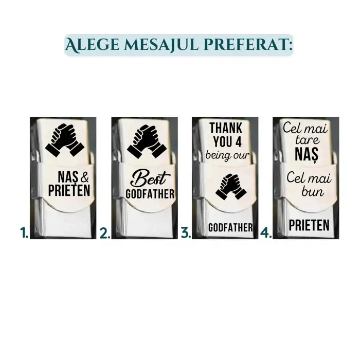 Bratara din piele cu mesaj pentru nas, inchizatoare inox [3]