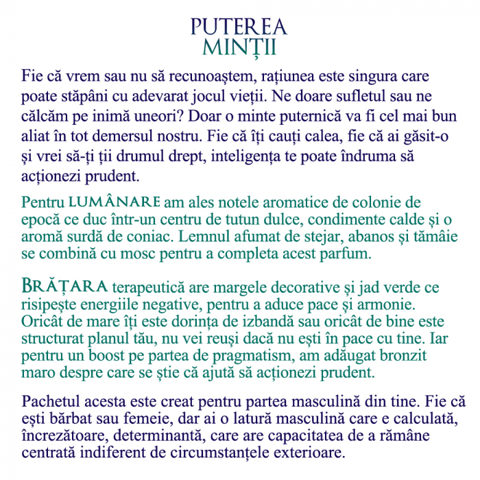 Pachet cadou, Bratara cu pietre semipretioase Puterea Mintii si Lumanare parfumata cu lemn de stejar [3]
