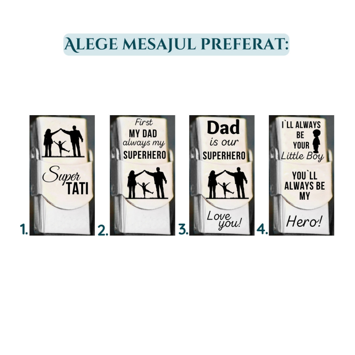 Tatic - Bratara din piele cu mesaj personalizat [4]