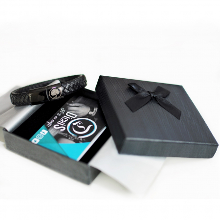 Cadou Barbati - Bratara Premium din Piele cu Copacul Vietii, Crom Negru [2]