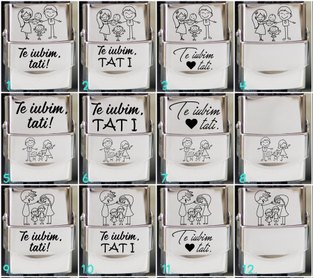 Te iubim tati - Bratara lata de piele cu mesaj [2]