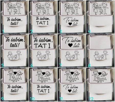 Te iubim tati - Bratara lata de piele cu mesaj [3]