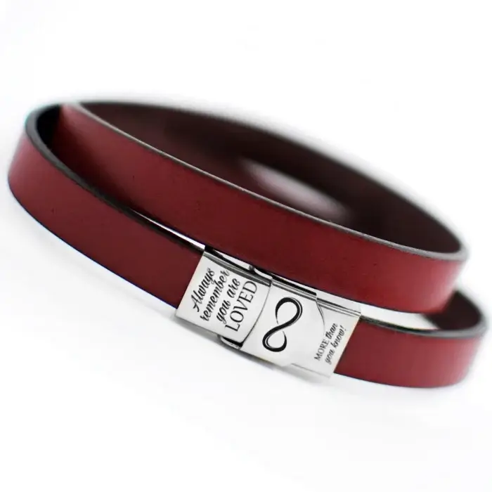 Bratari Dama - bratara-barbati-cu-mesaj-din-piele-you-are-loved