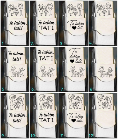 Brățară „Te Iubim Tati” – Tata de Fetiță și Băiețel, Personalizată, Din Piele [1]