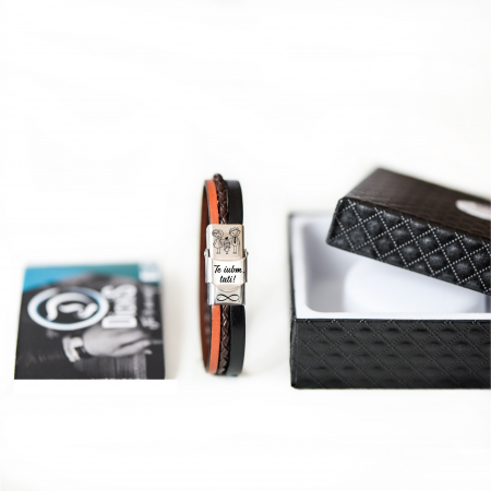 Cadou Barbati - Bratara din Piele Colorata cu Mesaj 'Te Iubim Tati' [4]