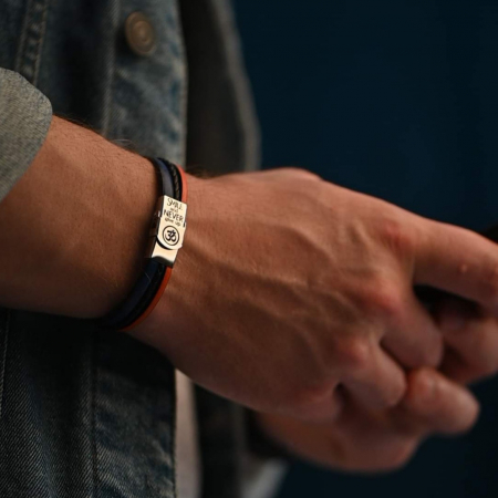 Bratari cu Nume pentru Barbati si mesaj Smile and never give up [3]