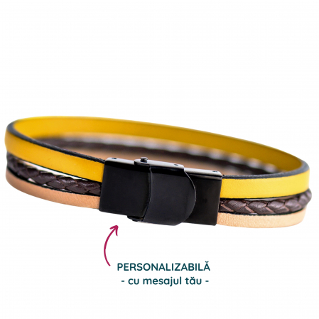 bratara din piele personalizabila colorata cu inchizatoare neagra pentru copii [2]
