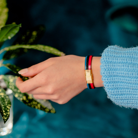 bratara din piele personalizabila colorata cu inchizatoare aurie pentru copii [1]