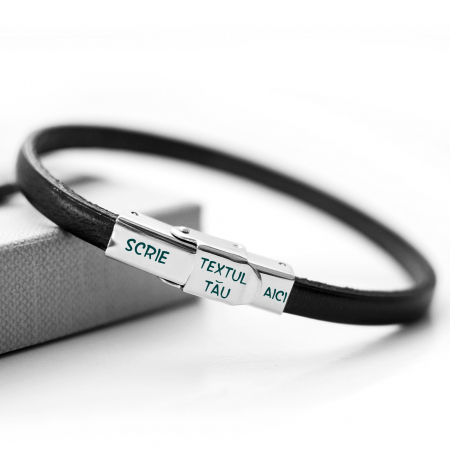 Cadou Barbati - Bratara Subtire Personalizabilă din Piele [1]