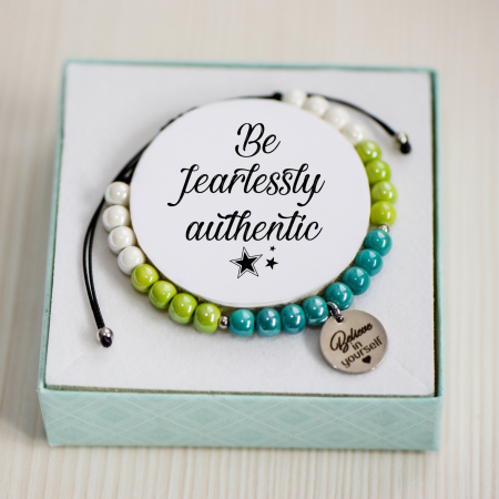 Bratara din portelan cu mesaj pe banut [2]