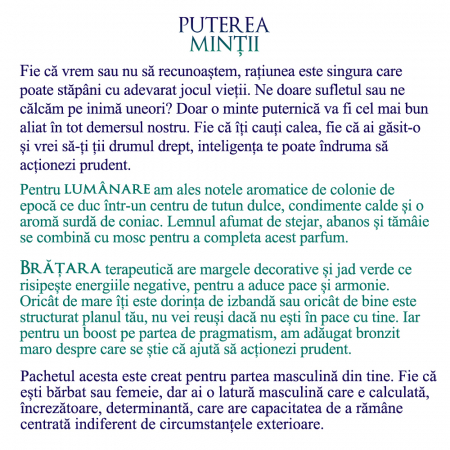 Pachet cadou, Bratara cu pietre semipretioase Puterea Mintii si Lumanare parfumata cu lemn de stejar [5]