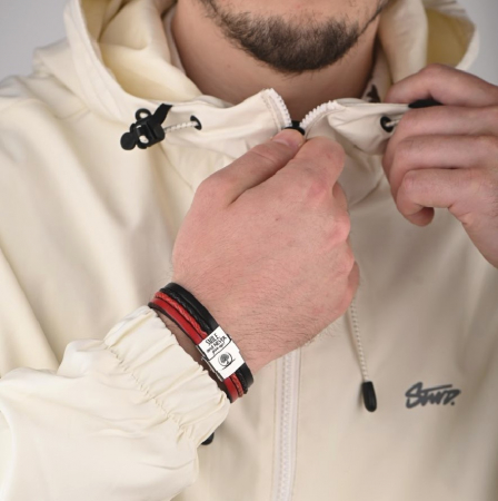 Bratara lata de piele cu mesaj, Smile and never give up [2]