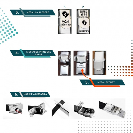 Bratara personalizata din piele - Cadou pentru nasa de botez [3]