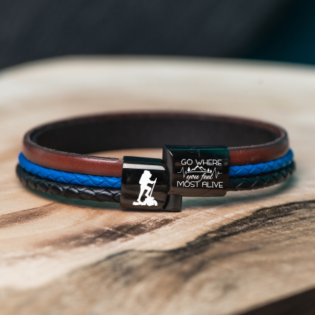 Bratara pentru Barbati, Personalizata cu Mesaj Călător, Slide Force [1]