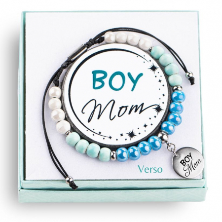 Bratara pentru Mama de Baietel - Boy Mom - Personalizata cu Nume, din Margele de Portelan [3]