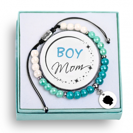 Tipuri Bratari - bratara-pentru-mama-de-baietel-boy-mom-personalizata-cu-nume-din-margele-de-portelan-turcoaz